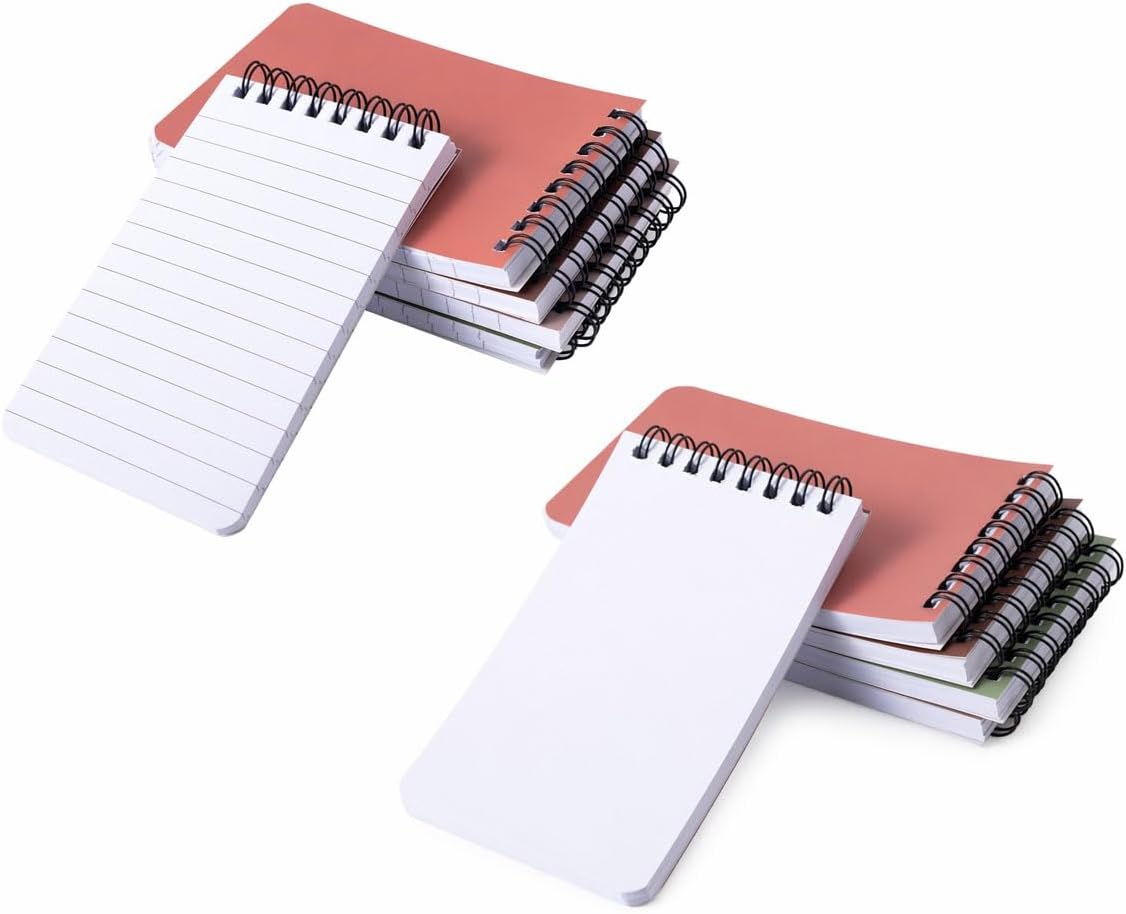 10 Pack Pocket Spiral Notebooks, 3" x 5" Small Memo Pads, Mini Notepads