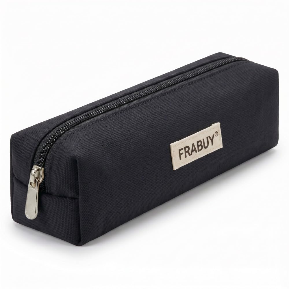 Canvas Pencil Case Pouch, Multipurpose Pen Bag Stationery White