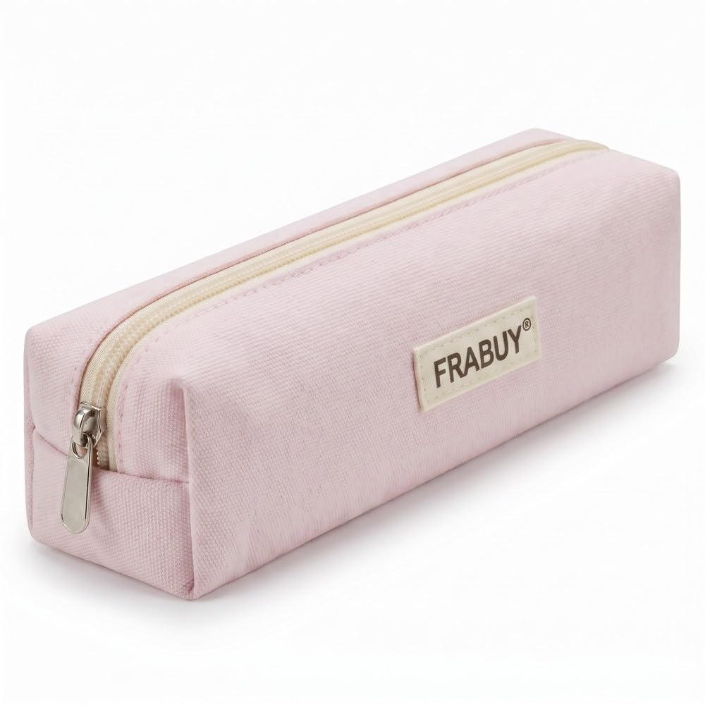 Canvas Pencil Case Pouch, Multipurpose Pen Bag Stationery White