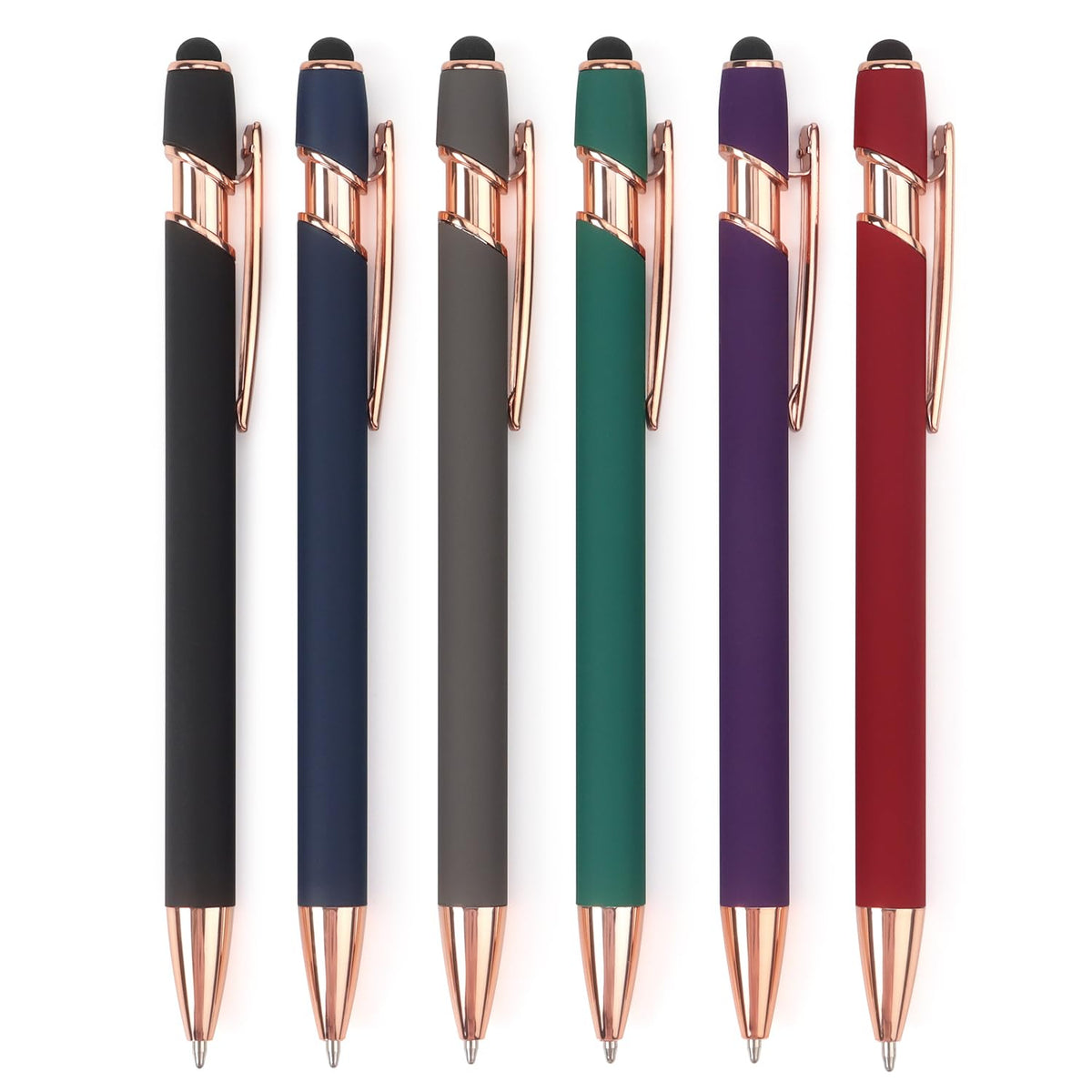 Bribobo 8 Pack Ballpoint Pen 2-in-1 Stylus, 1.0 mm Black Ink