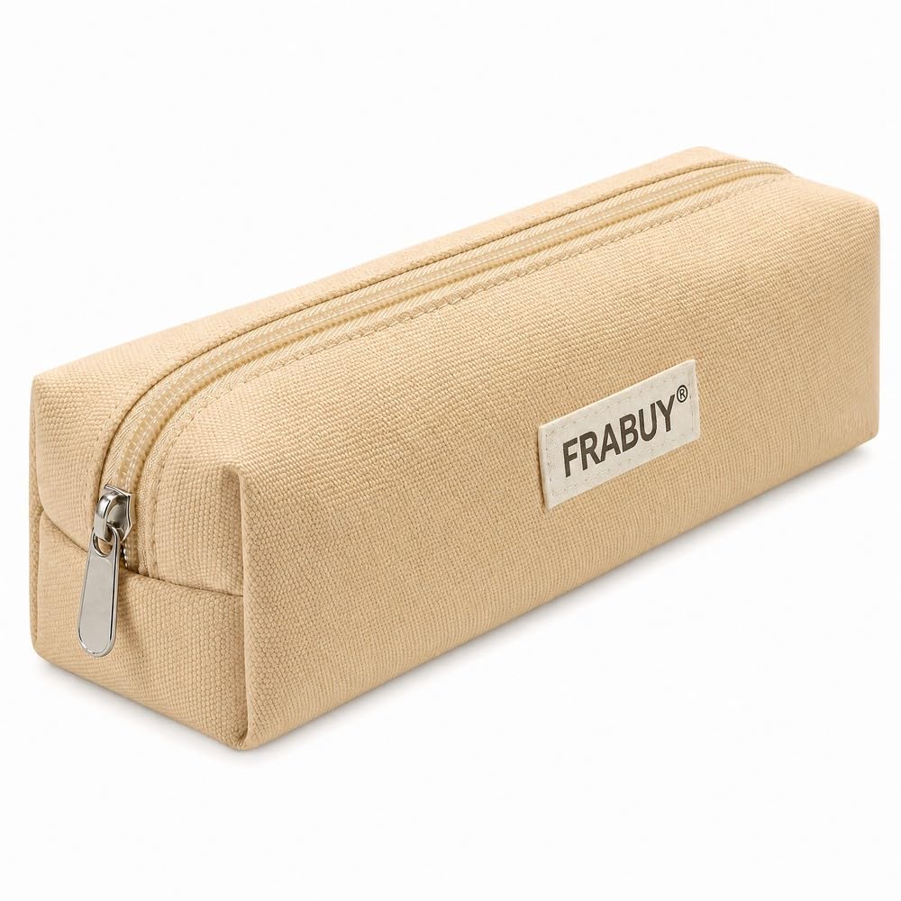 Canvas Pencil Case Pouch, Multipurpose Pen Bag Stationery White