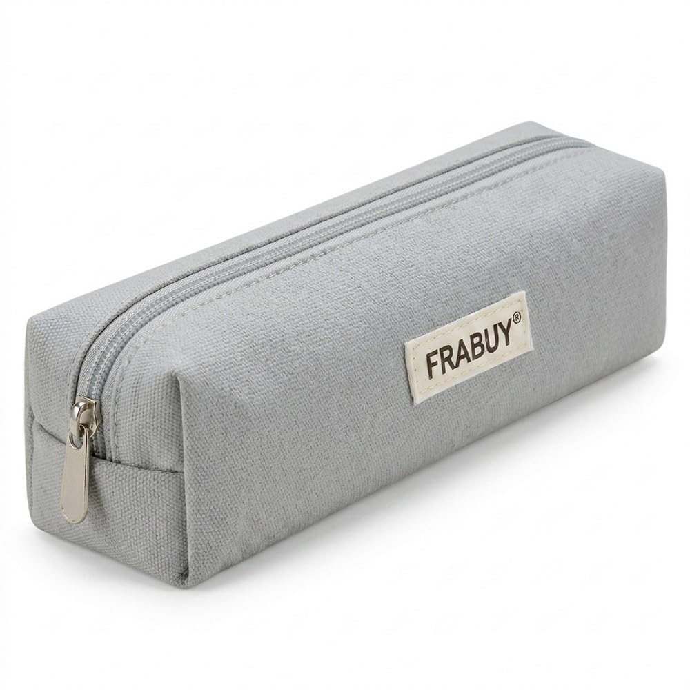 Canvas Pencil Case Pouch, Multipurpose Pen Bag Stationery White