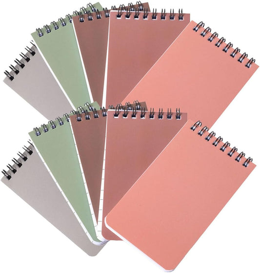 10 Pack Pocket Spiral Notebooks, 3" x 5" Small Memo Pads, Mini Notepads