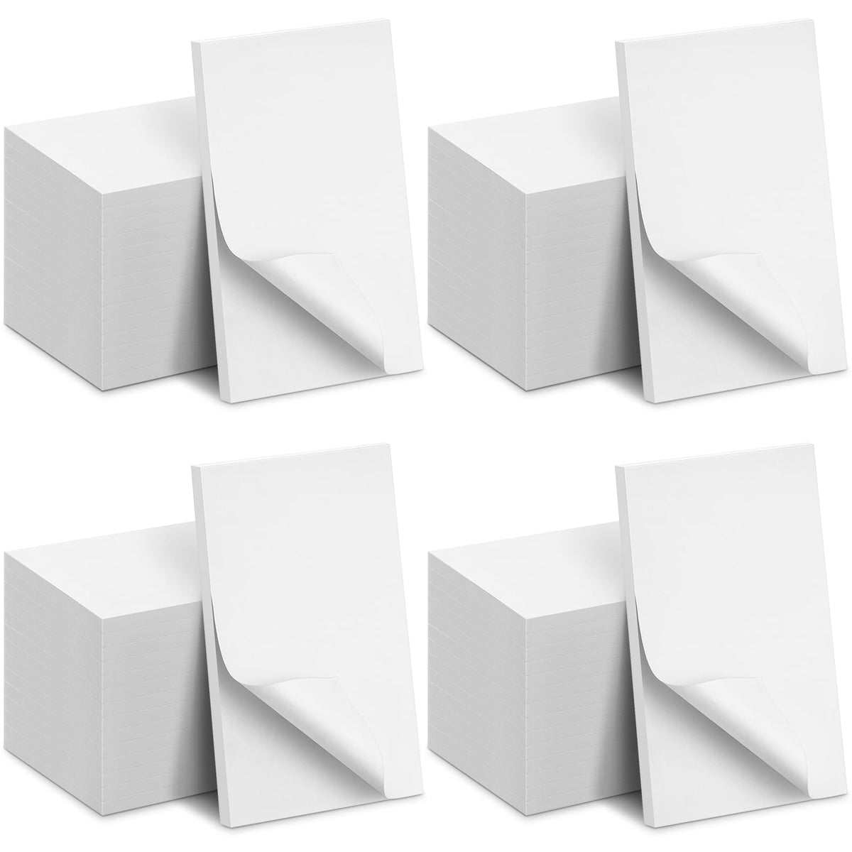 Fainne Pack 3 x 5 Inch Paper Note Pads White Memo Pad Blank, 300 Pack