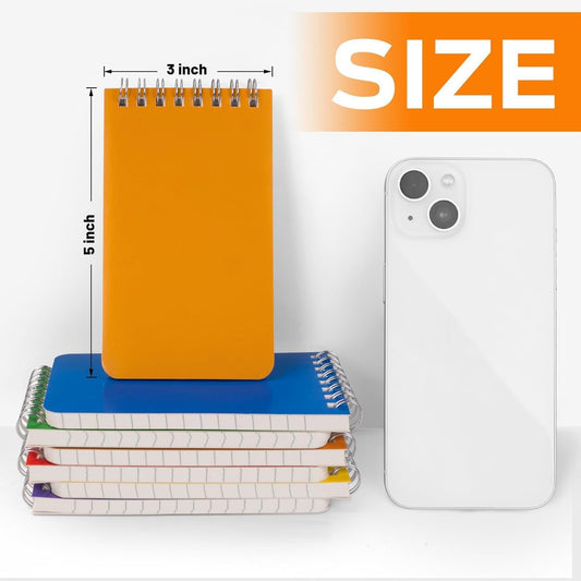 Pocket Notebook Bulk 3x5 Inch, 18 Packs Mini Top Bound Spiral Notepad
