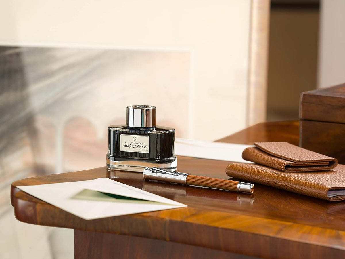 Faber Castell 145542 EF Fountain Pen, Extra Fine Point, Classic Collection, Pernambuco, Platinum Coating, Genuine Import