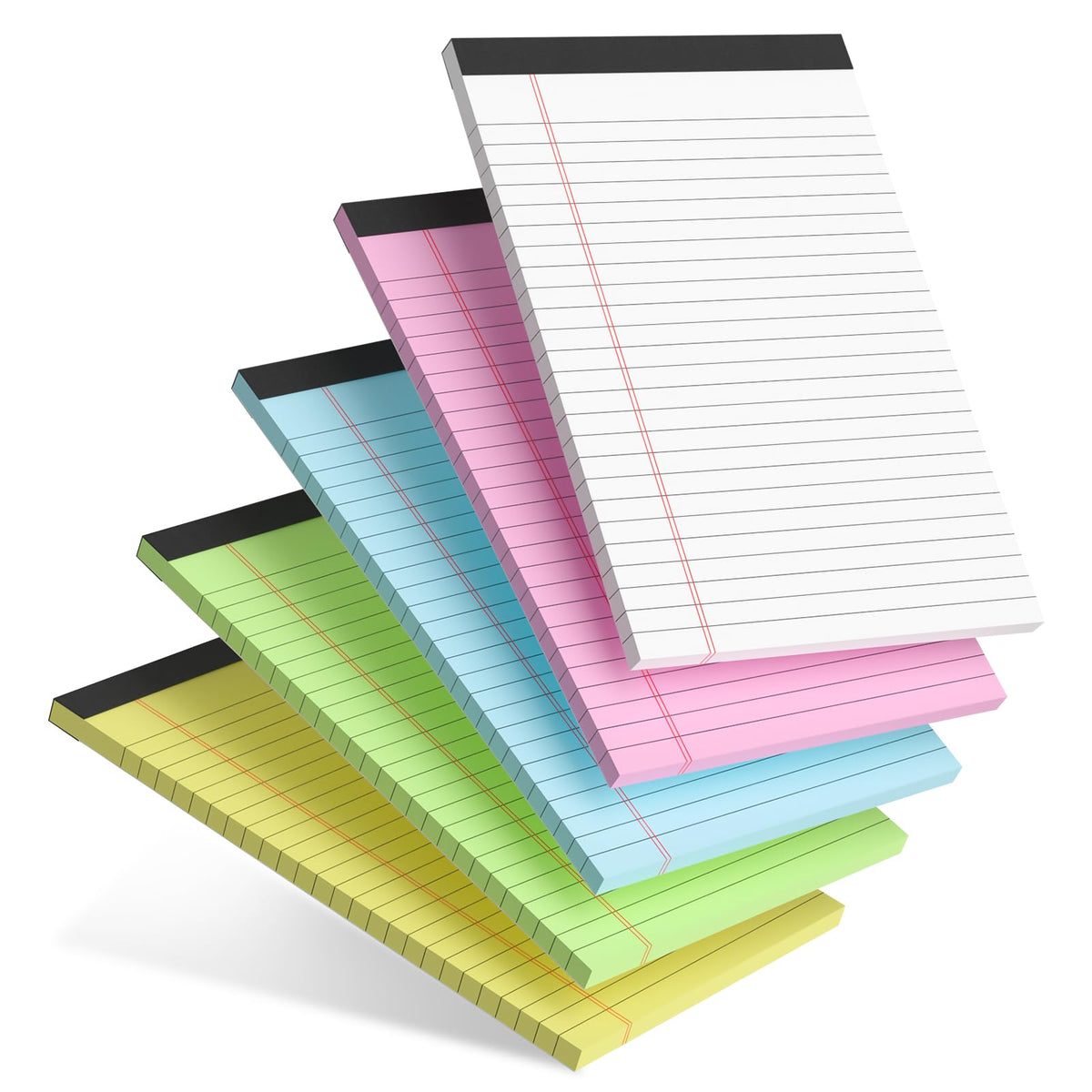 AILZFEI 6pcs Small Note Pad 5x8 College Ruled Legal Pads Paper Notepads 6 Pack Study Back Writing Pads 5 x 8 Legal Pads Perforated Narrow Ruled Pads of Paper Yellow
