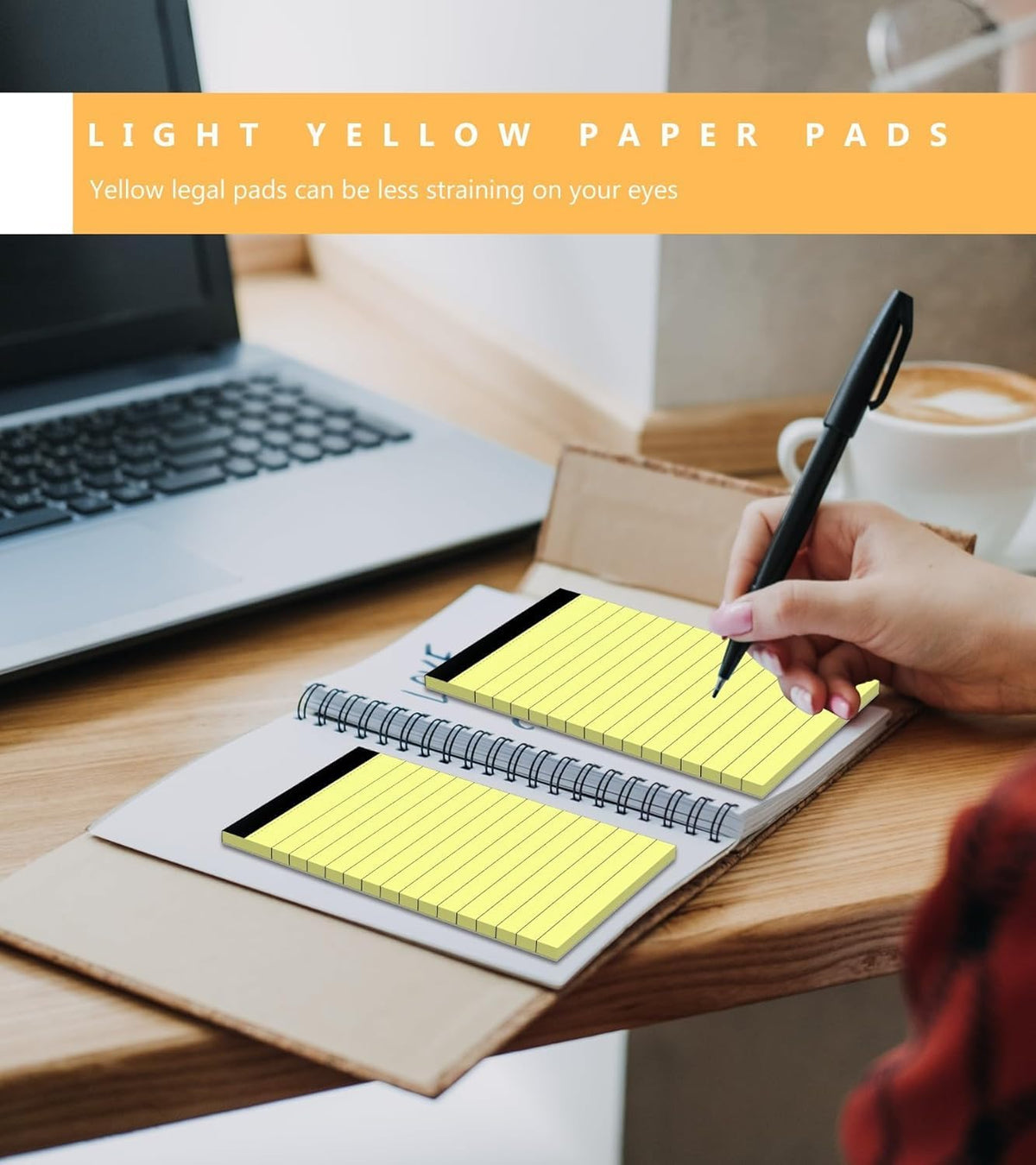 12 Pack Notepads 3x5, Perforated Yellow Lined Paper Memo Pads, 30 Sheets