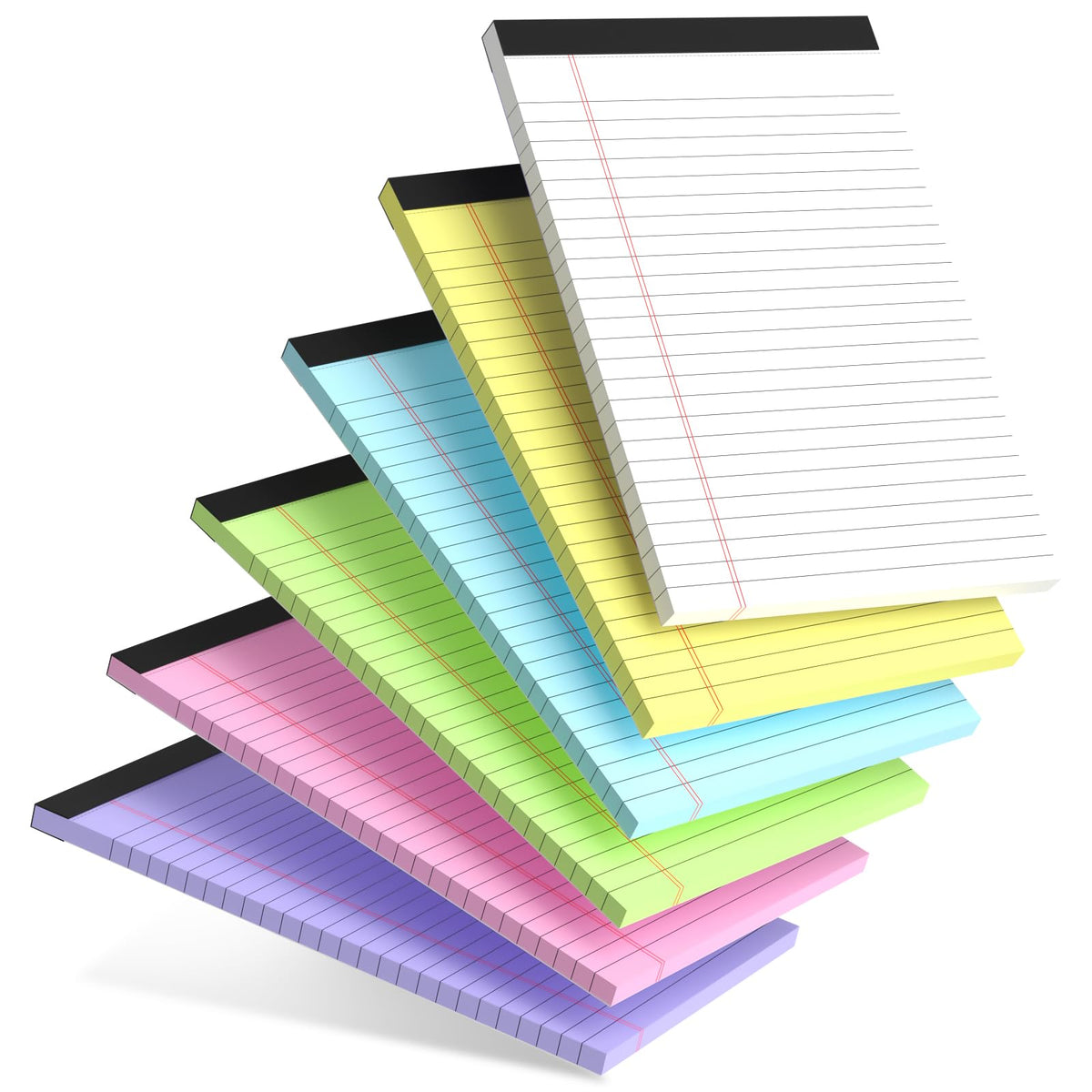 AILZFEI 6pcs Small Note Pad 5x8 College Ruled Legal Pads Paper Notepads 6 Pack Study Back Writing Pads 5 x 8 Legal Pads Perforated Narrow Ruled Pads of Paper Yellow