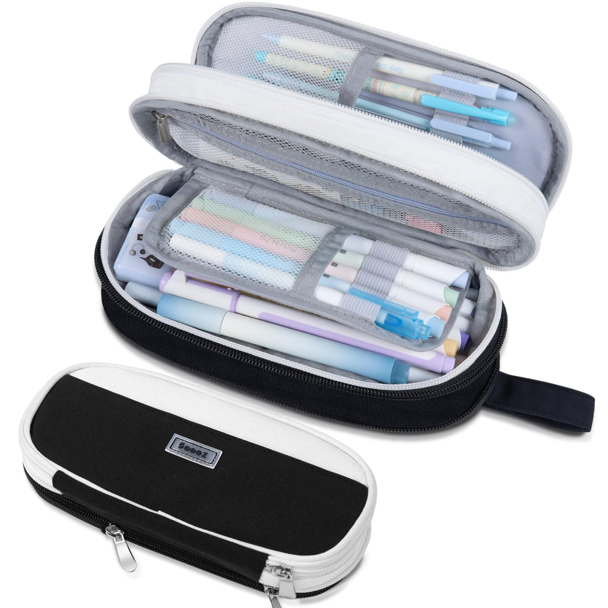 Sooez Large Pencil Case, Expandable Pencil Bag Pouch, Pen Bag with Zipper