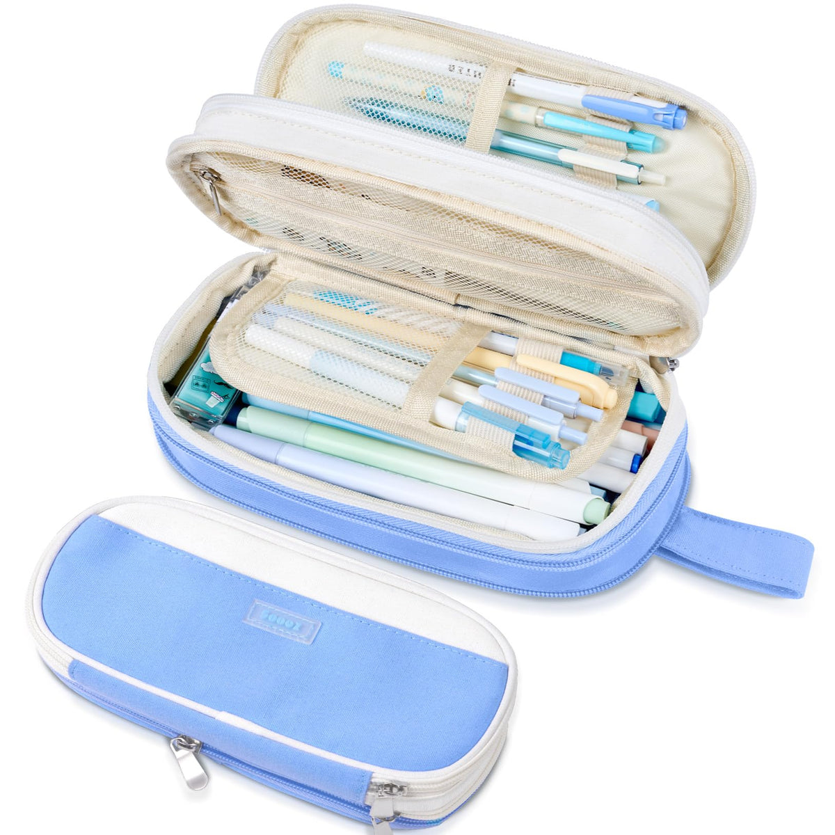 Sooez Large Pencil Case, Expandable Pencil Bag Pouch, Pen Bag with Zipper