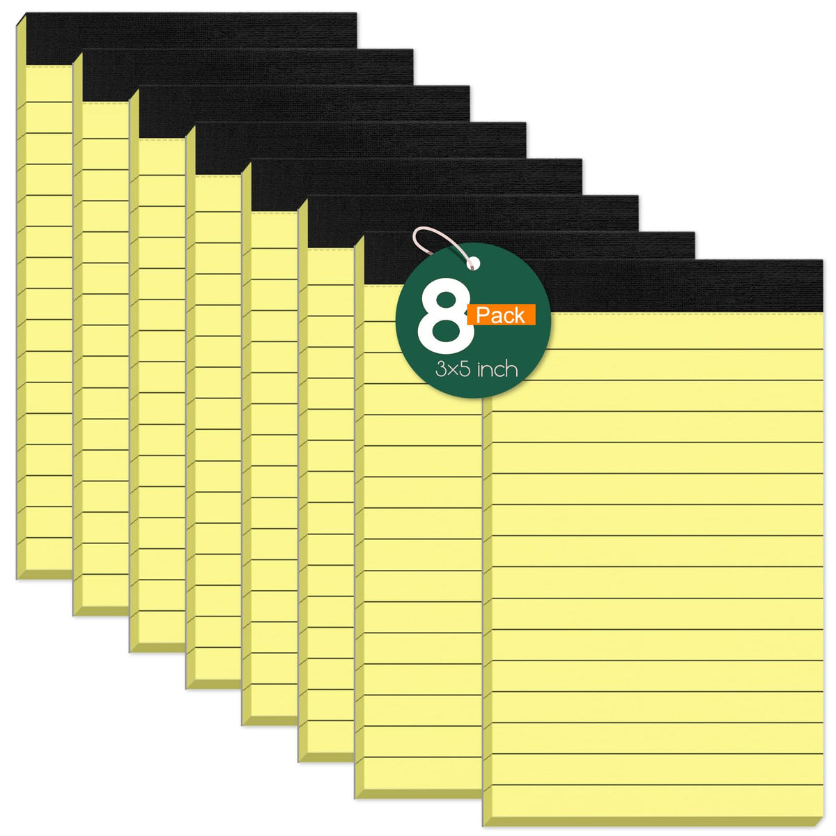 12 Pack Notepads 3x5, Perforated Yellow Lined Paper Memo Pads, 30 Sheets