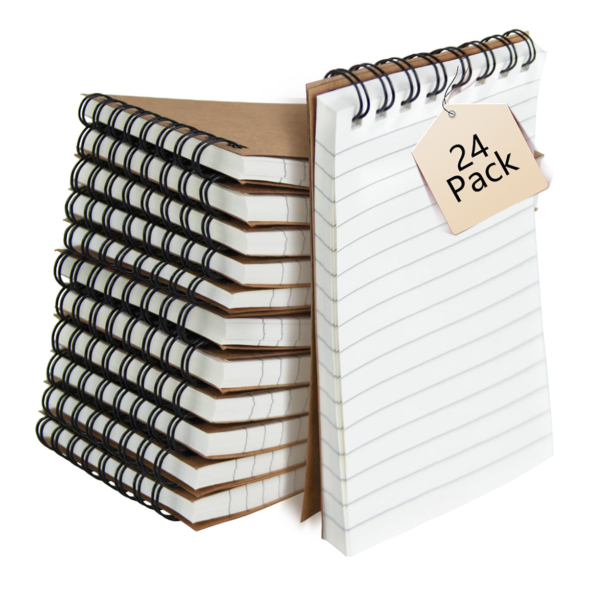 12 Pack 3x5" Spiral Pocket Notebook, College Ruled Small Notepad for School