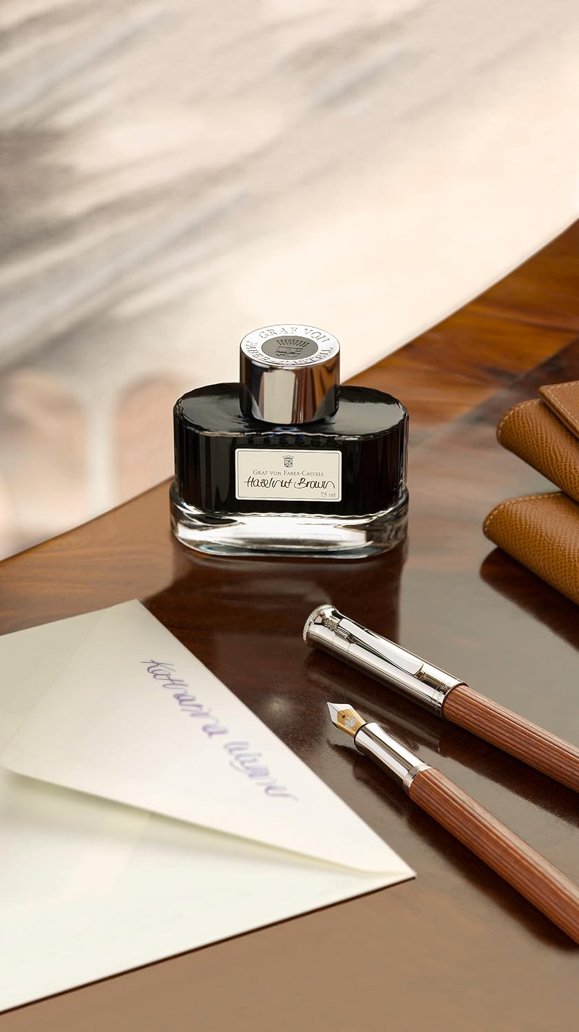 Faber Castell 145542 EF Fountain Pen, Extra Fine Point, Classic Collection, Pernambuco, Platinum Coating, Genuine Import