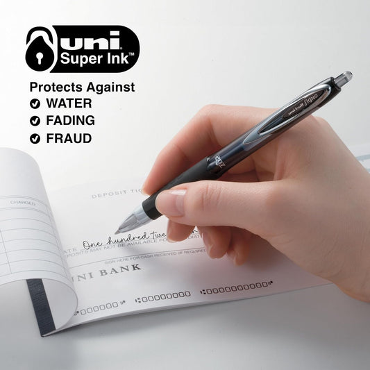 uniball™ 207 Gel Pens, Black Ink, 0.7mm Medium Point, Retractable, 2 Count