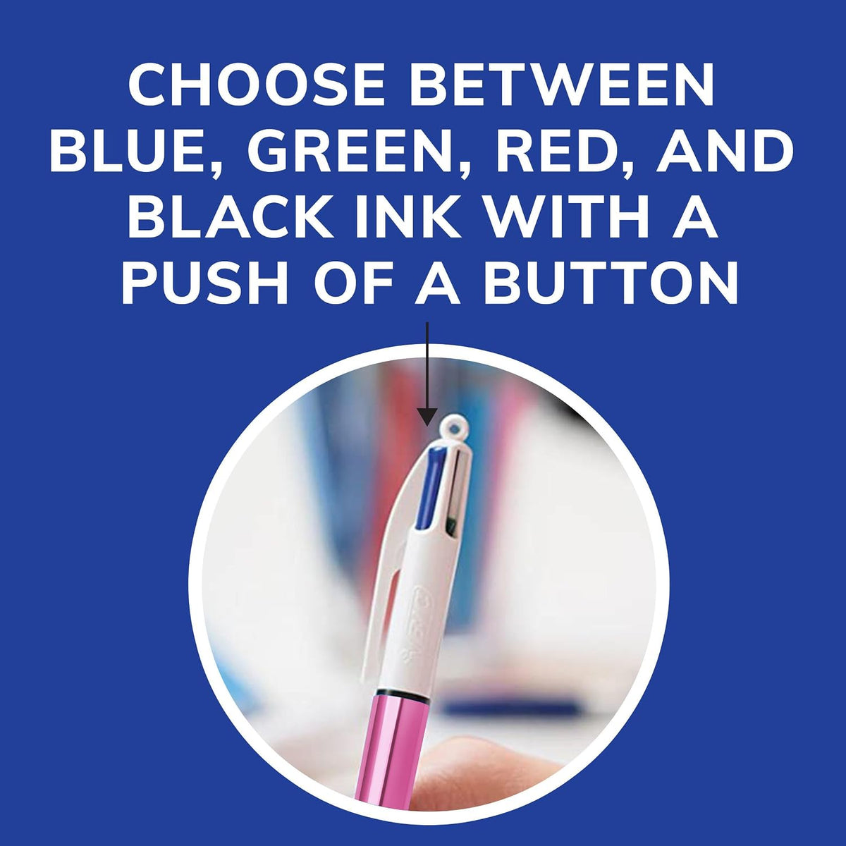 BIC 4 Color Shine Retractable Ballpoint Pen, 1.0 mm Point, 3-Count Assorted