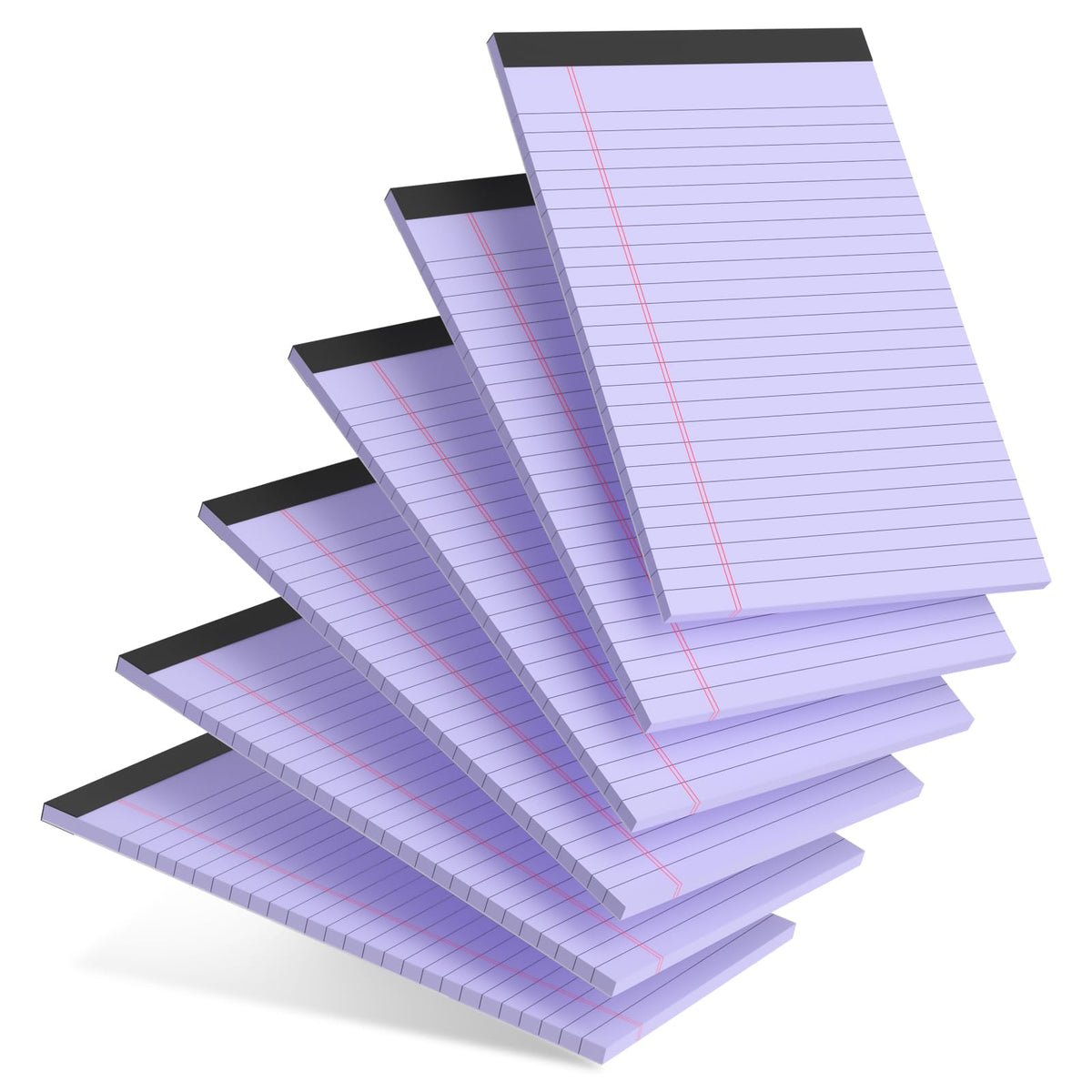 AILZFEI 6pcs Small Note Pad 5x8 College Ruled Legal Pads Paper Notepads 6 Pack Study Back Writing Pads 5 x 8 Legal Pads Perforated Narrow Ruled Pads of Paper Yellow