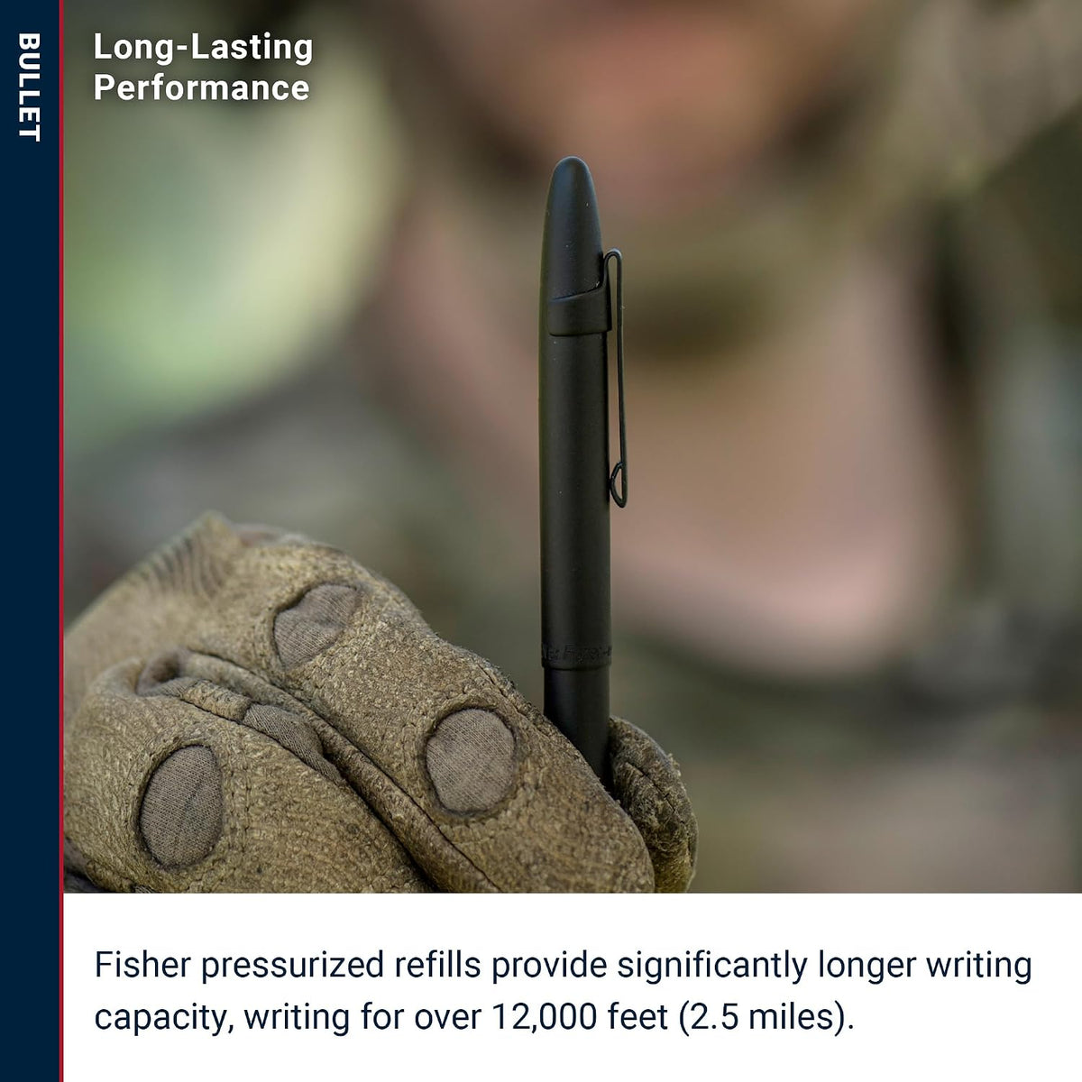 Fisher Space Pen Matte Black Pressurized Ballpoint Bullet Pen