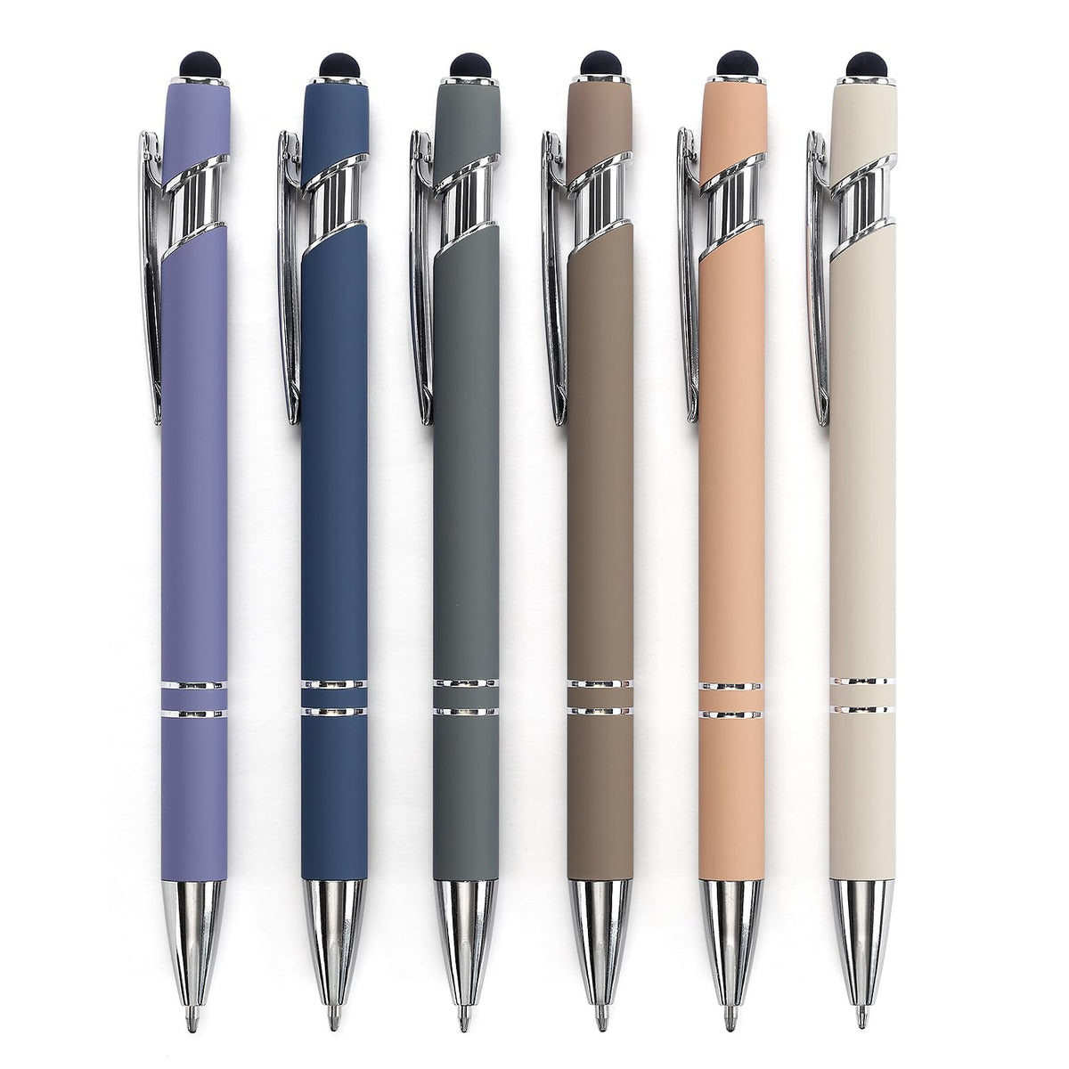 Bribobo 8 Pack Ballpoint Pen 2-in-1 Stylus, 1.0 mm Black Ink