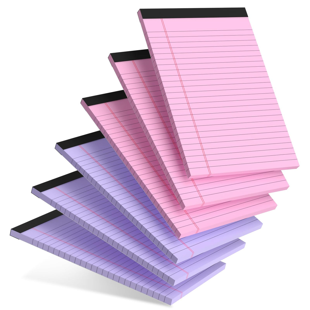 AILZFEI 6pcs Small Note Pad 5x8 College Ruled Legal Pads Paper Notepads 6 Pack Study Back Writing Pads 5 x 8 Legal Pads Perforated Narrow Ruled Pads of Paper Yellow