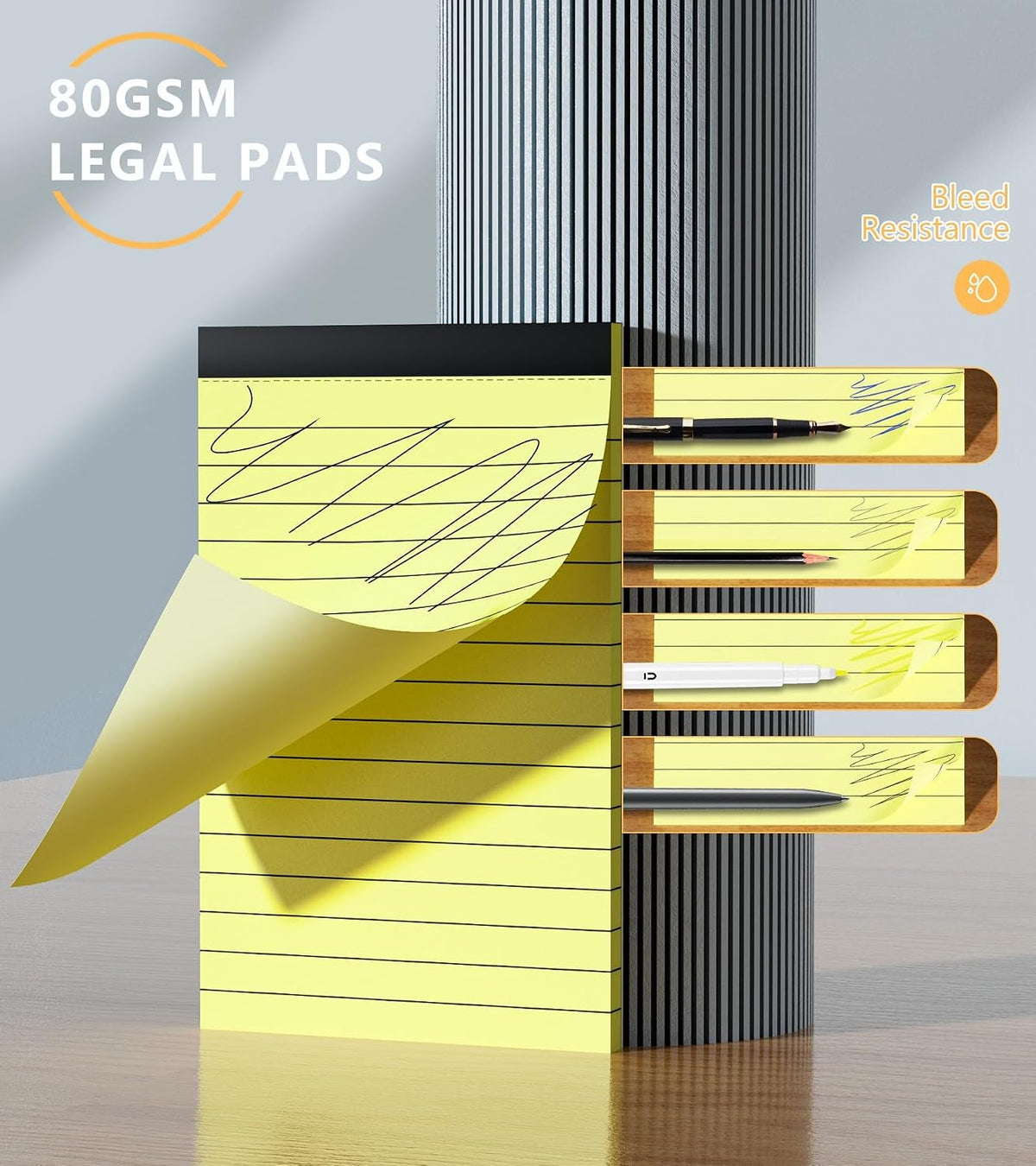 12 Pack Notepads 3x5, Perforated Yellow Lined Paper Memo Pads, 30 Sheets
