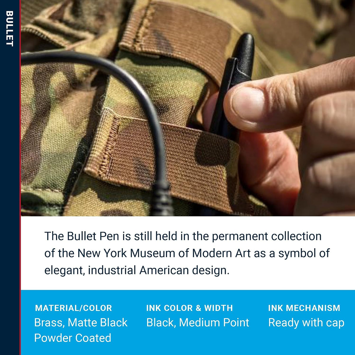 Fisher Space Pen Matte Black Pressurized Ballpoint Bullet Pen