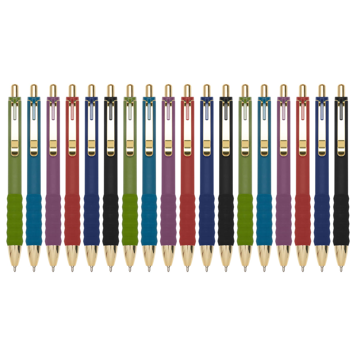 Linbsunne Ballpoint Pens Black Medium Point 1mm Pen with Super Soft Grip Ball Point Pen for Men Women Retractable Pens (silver-12 pcs)