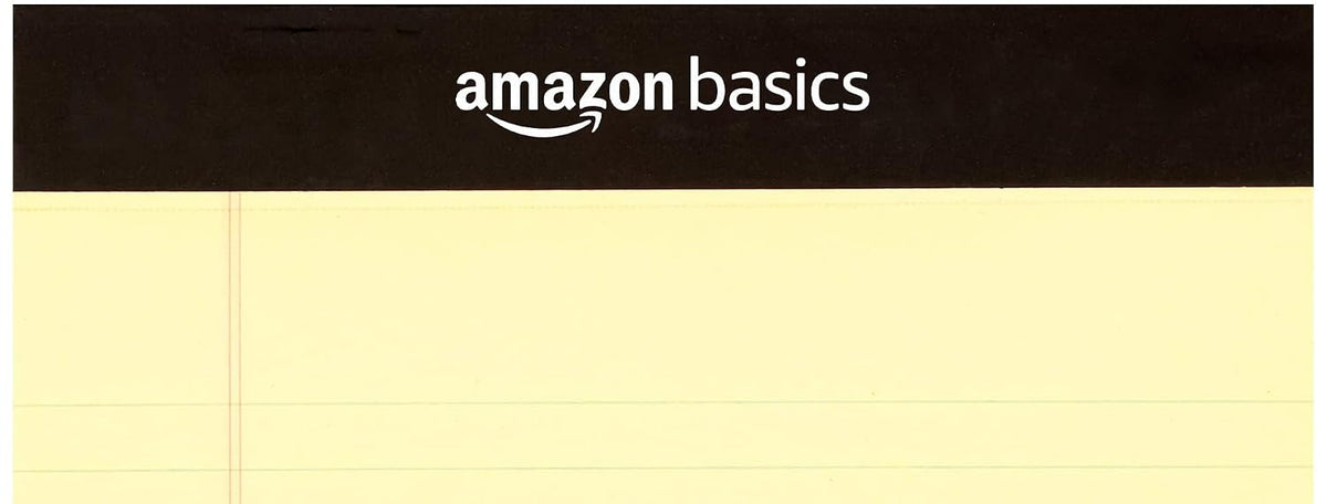 Amazon Basics 50-Sheet Narrow Ruled Lined Writing Note Pad, 5" x 8", 12-Pack, Canary, Perforated