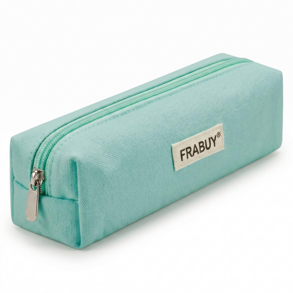 Canvas Pencil Case Pouch, Multipurpose Pen Bag Stationery White