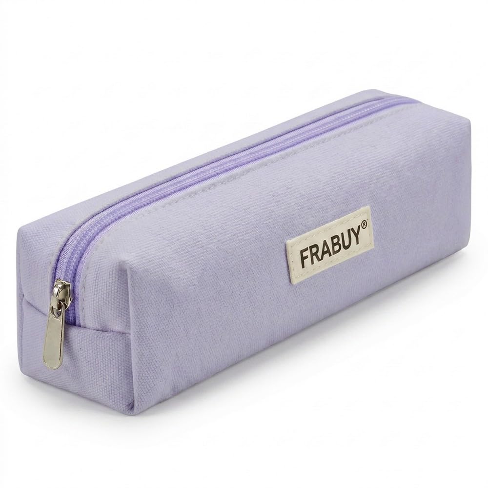 Canvas Pencil Case Pouch, Multipurpose Pen Bag Stationery White