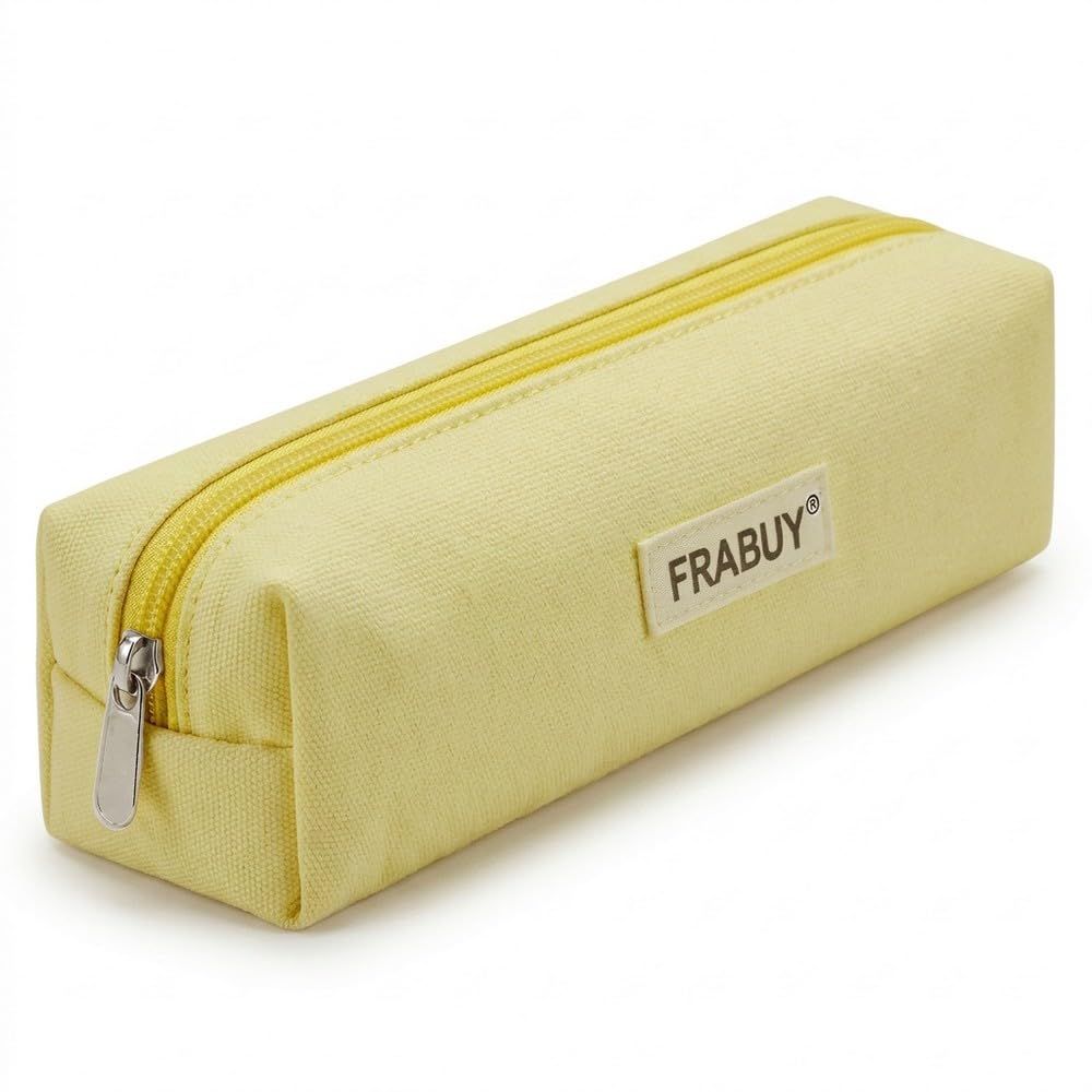 Canvas Pencil Case Pouch, Multipurpose Pen Bag Stationery White