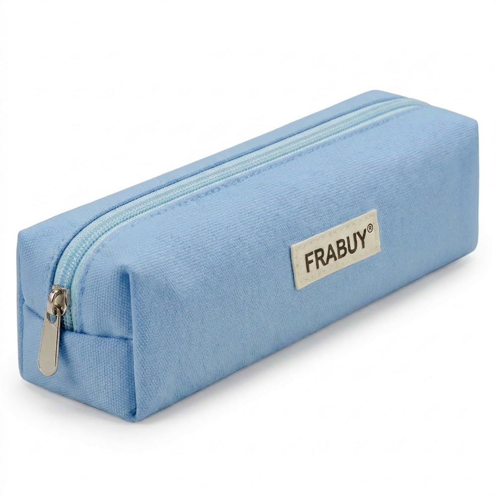 Canvas Pencil Case Pouch, Multipurpose Pen Bag Stationery White