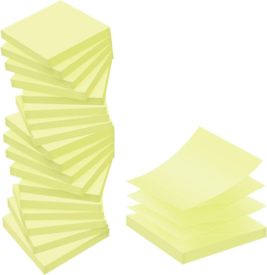 18 Pack Pop Up Sticky Notes Refill,Light Yellow 3x3 in Accordion Stickies