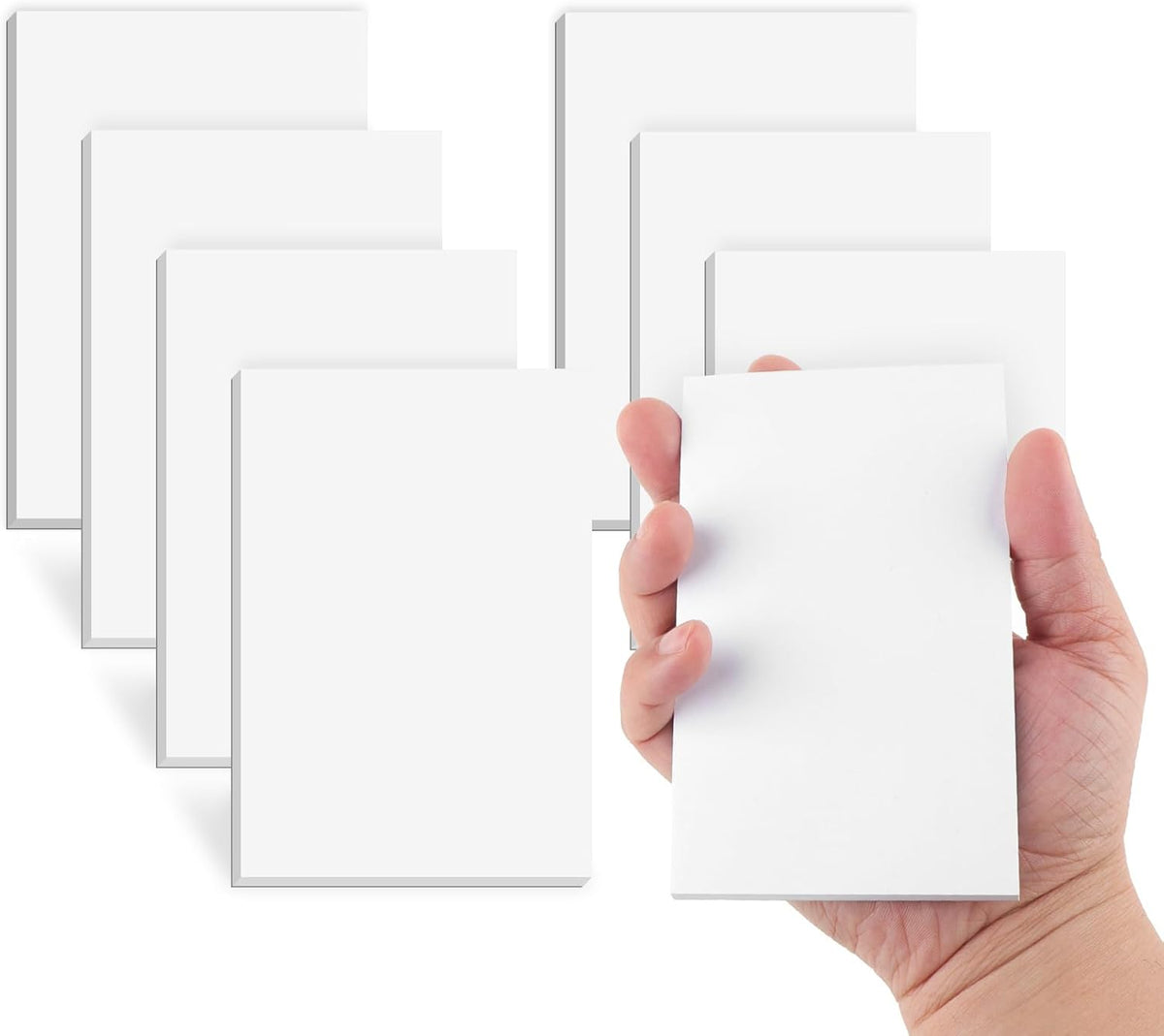 8 Pack Note Pads 3x5, Blank Server Notepad Scratch Pads, 50 Sheets Each