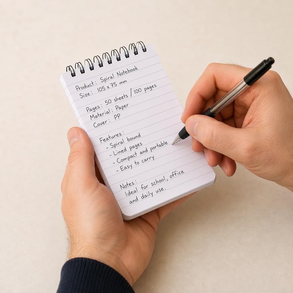 10 Pack Pocket Spiral Notebooks, 3" x 5" Small Memo Pads, Mini Notepads