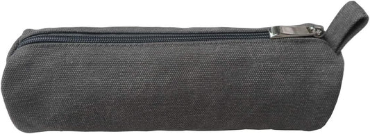 Heavy Canvas Stationery Stylish Simple Pencil Bag and Durable Compact Zipper Pencil Case Pouch 1 Pack Gray