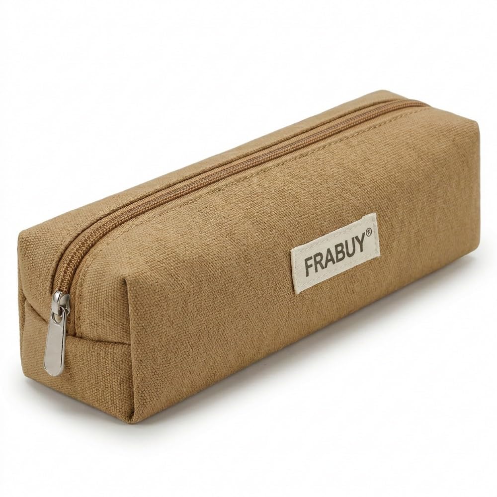 Canvas Pencil Case Pouch, Multipurpose Pen Bag Stationery White