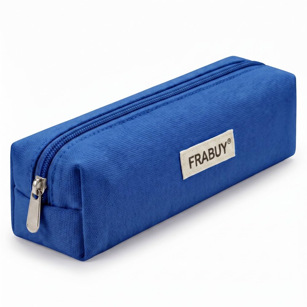 Canvas Pencil Case Pouch, Multipurpose Pen Bag Stationery White