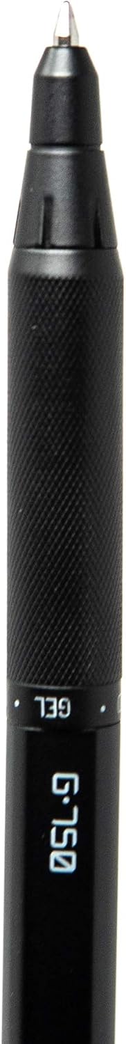 Zebra Pen G-750 Black Brass Retractable Gel Pen, Black Ink, 0.7mm, 1-Pack