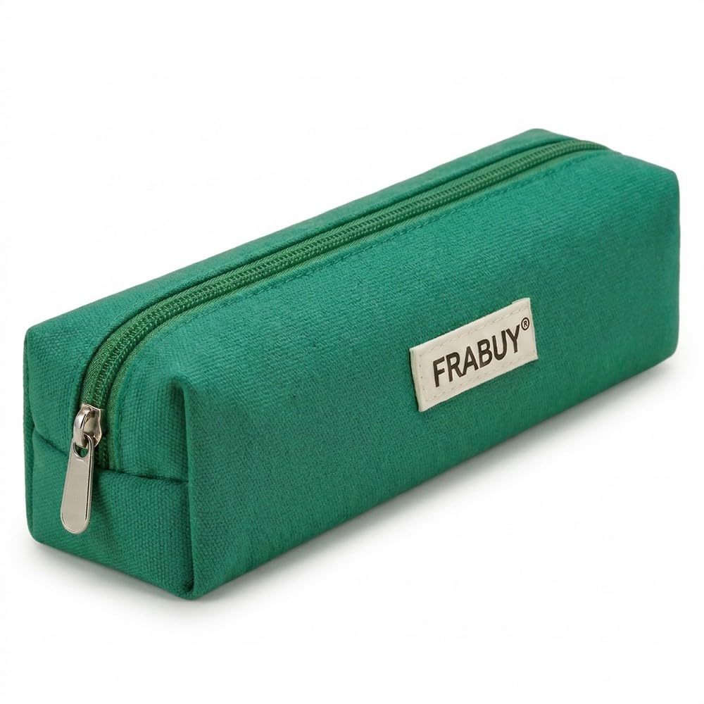 Canvas Pencil Case Pouch, Multipurpose Pen Bag Stationery White