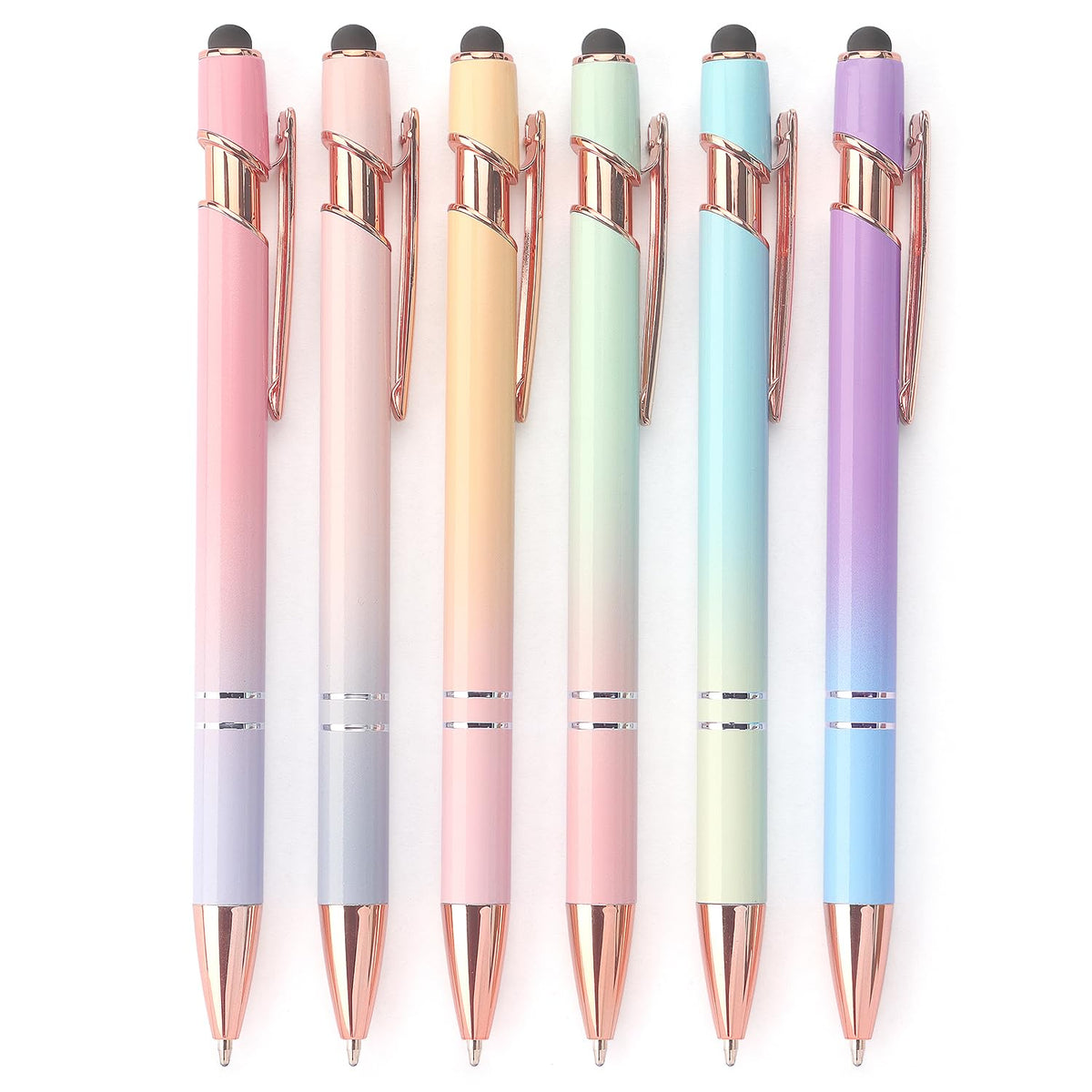 Bribobo 8 Pack Ballpoint Pen 2-in-1 Stylus, 1.0 mm Black Ink
