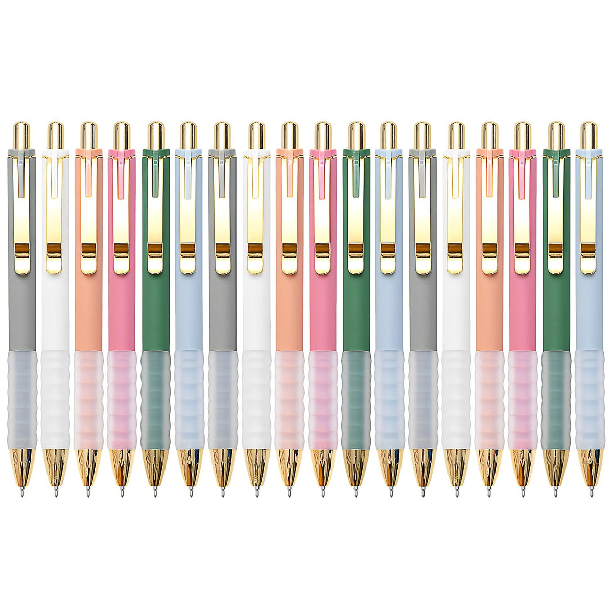 Linbsunne Ballpoint Pens Black Medium Point 1mm Pen with Super Soft Grip Ball Point Pen for Men Women Retractable Pens (silver-12 pcs)