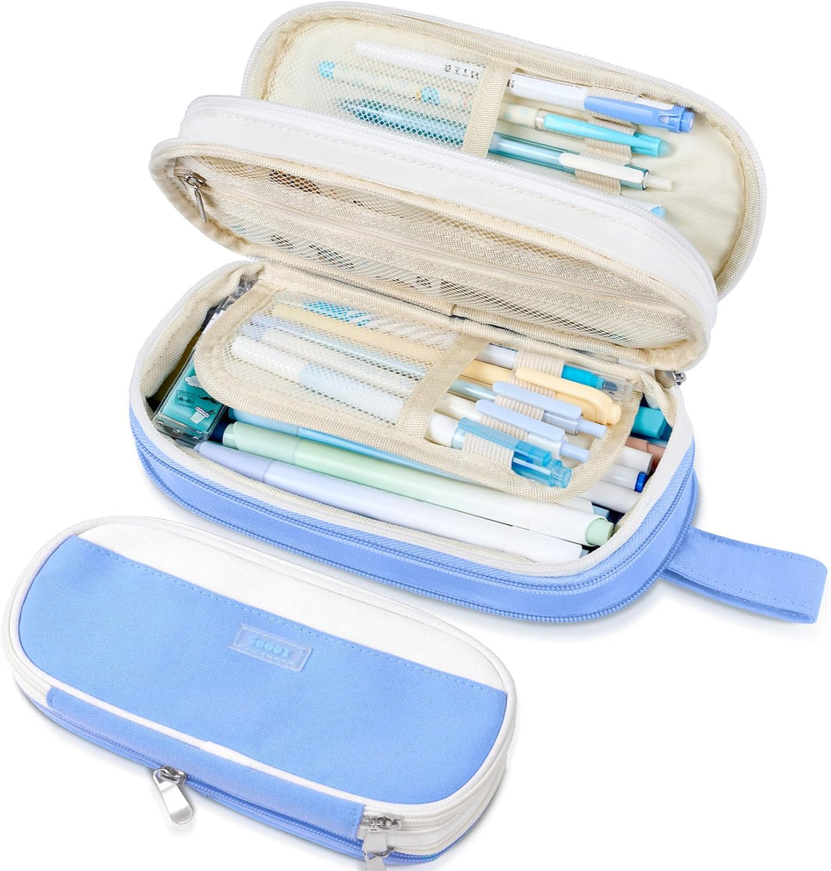 Sooez Large Pencil Case, Expandable Pencil Bag Pouch, Pen Bag with Zipper