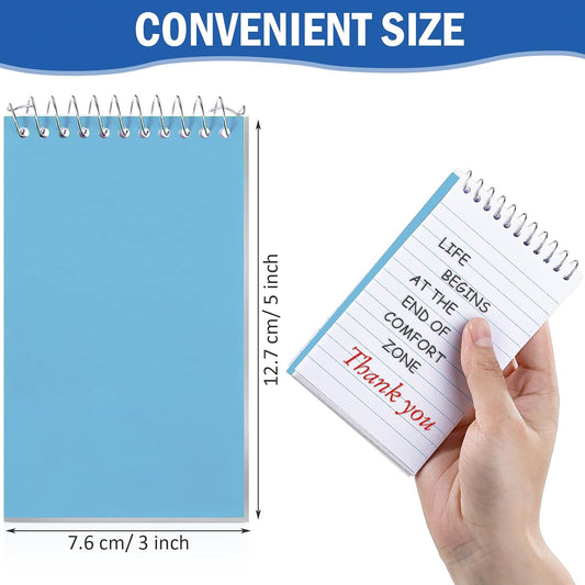Teling 100 Pcs Pocket Notebooks Bulk Small Spiral Memo Pads 3x5'' Note Pad