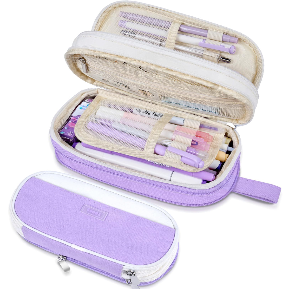 Sooez Large Pencil Case, Expandable Pencil Bag Pouch, Pen Bag with Zipper