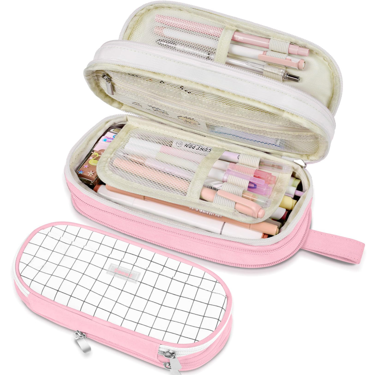 Sooez Large Pencil Case, Expandable Pencil Bag Pouch, Pen Bag with Zipper