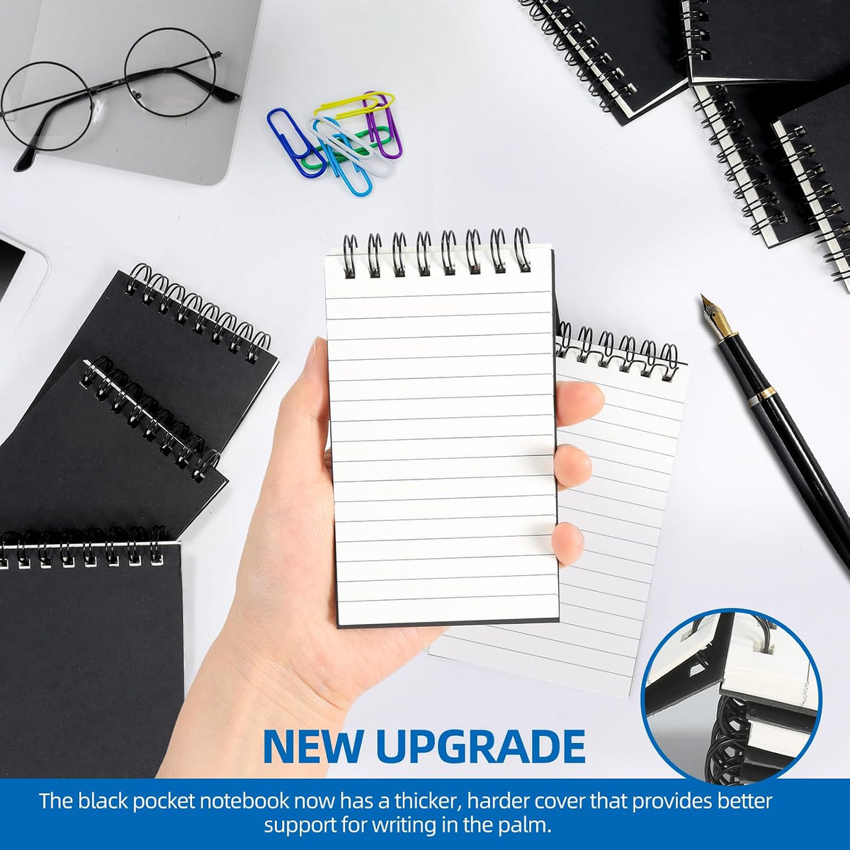 12 Pack 3x5" Spiral Pocket Notebook, College Ruled Small Notepad for School