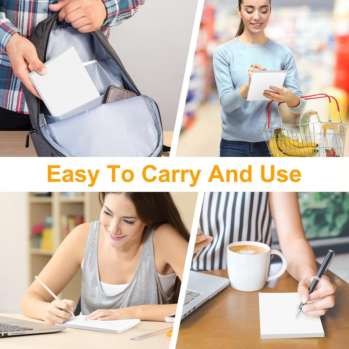 Fainne Pack 3 x 5 Inch Paper Note Pads White Memo Pad Blank, 300 Pack
