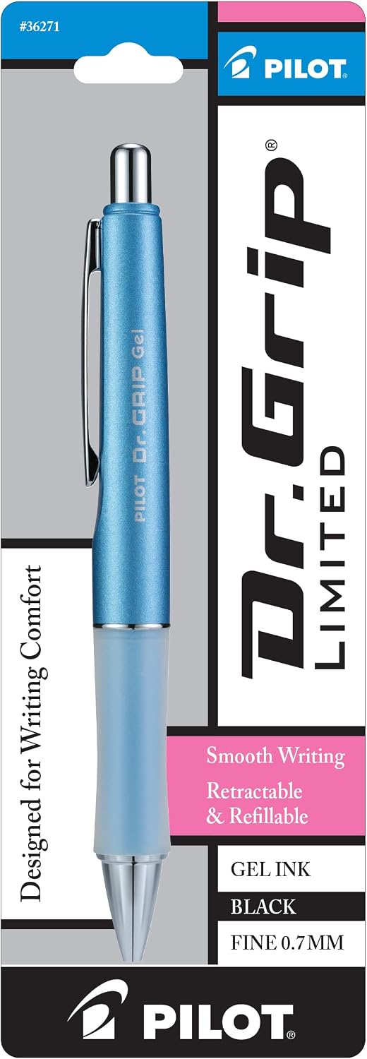 PILOT Dr. Grip Limited Gel Pen, Fine Point, Black Ink, Single Pen