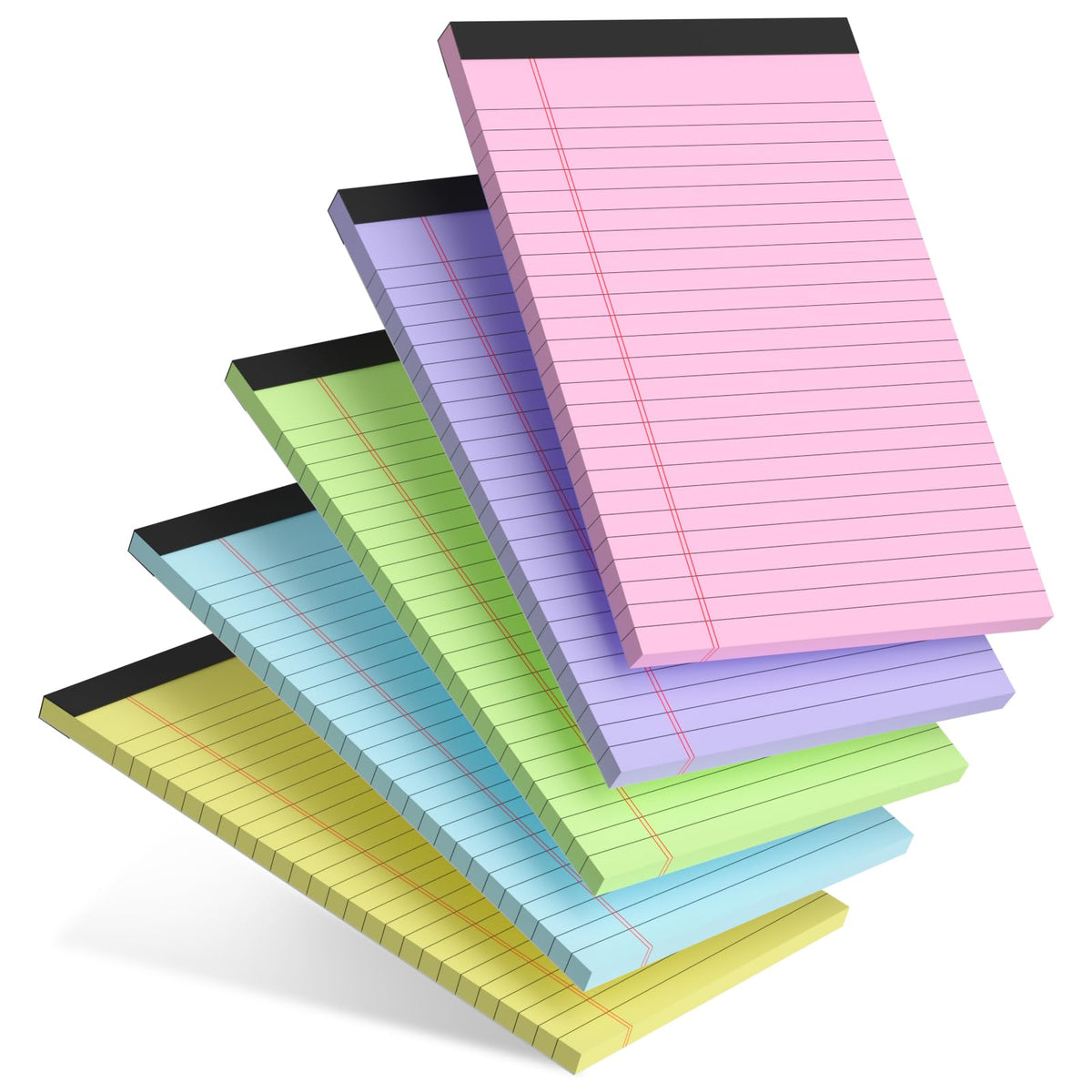 AILZFEI 6pcs Small Note Pad 5x8 College Ruled Legal Pads Paper Notepads 6 Pack Study Back Writing Pads 5 x 8 Legal Pads Perforated Narrow Ruled Pads of Paper Yellow